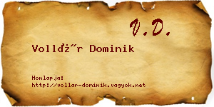Vollár Dominik névjegykártya
